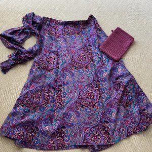 Leslie Faye Vintage Paisley Print Rayon Midi Skir… - image 1